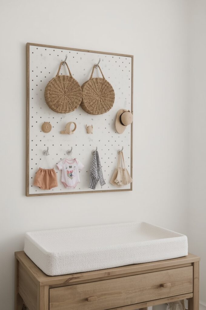 Create a Pegboard Wall for Baby Accessories