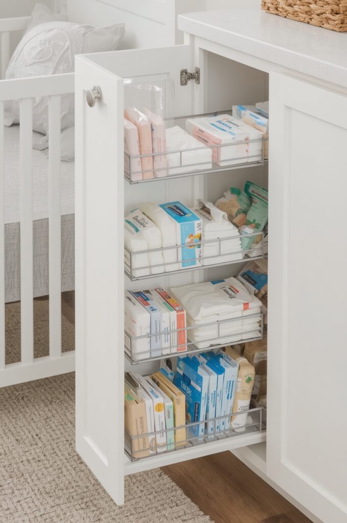 Slide-Out Pantry Style Baby Storage