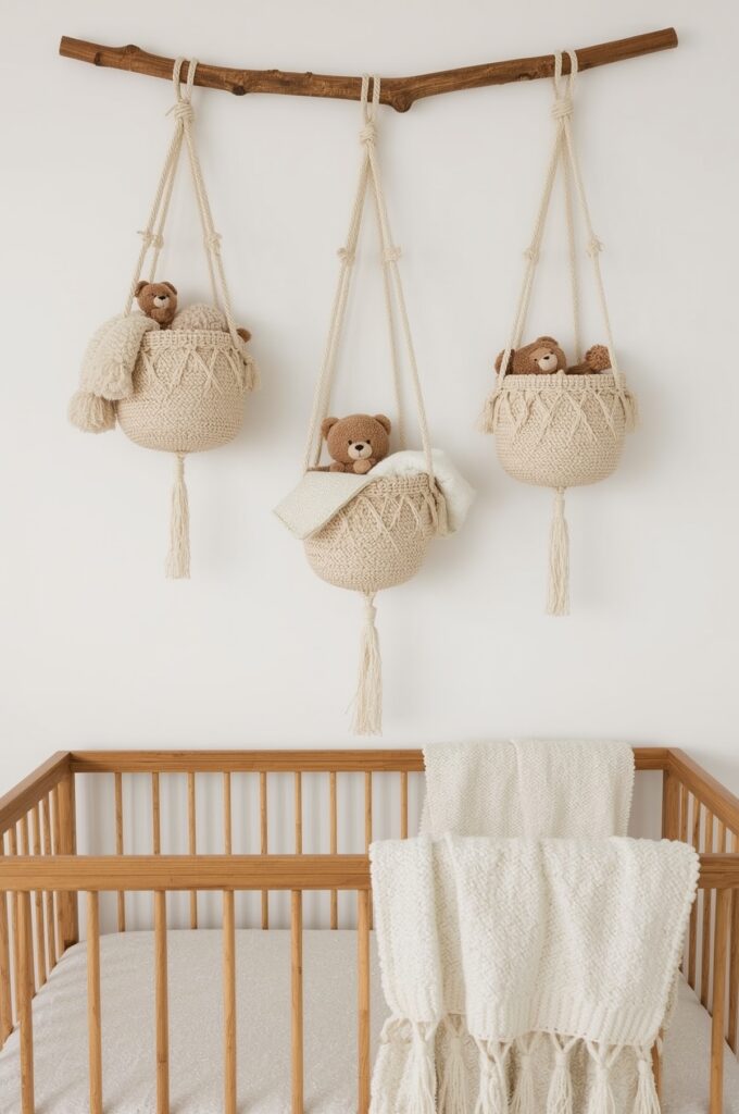 Hanging Macramé Storage Baskets