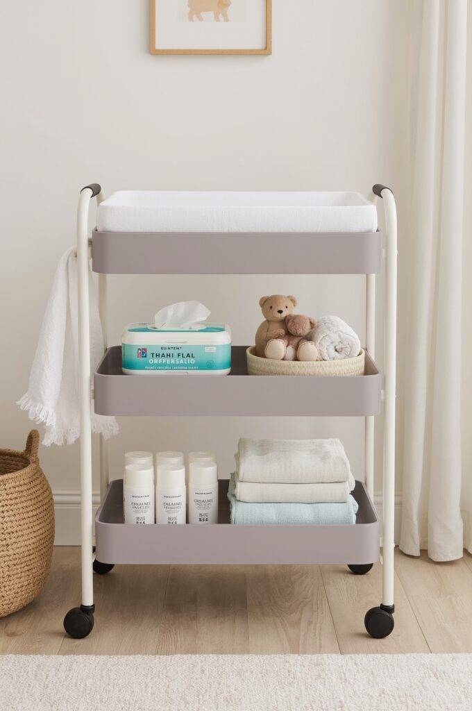 Compact Rolling Cart Changing Unit