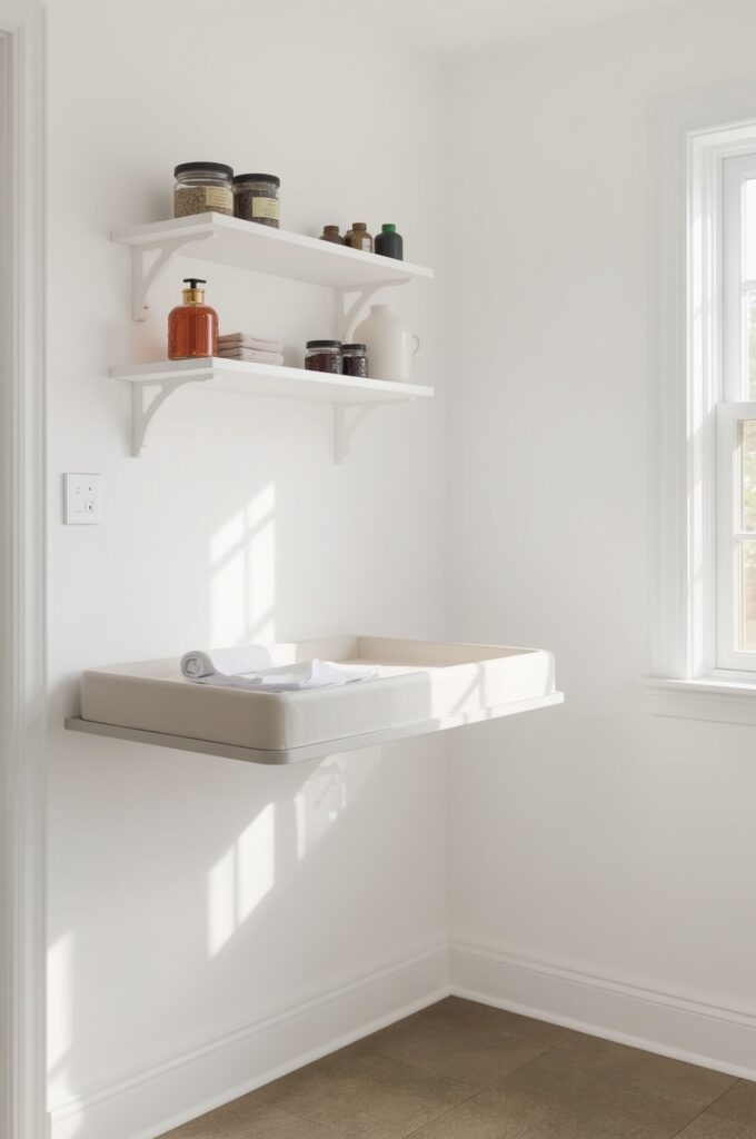 Incorporate a Fold-Down Changing Table