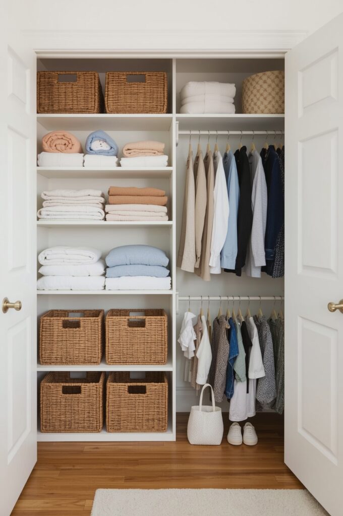 Remove Closet Doors to Create an Open Storage Zone