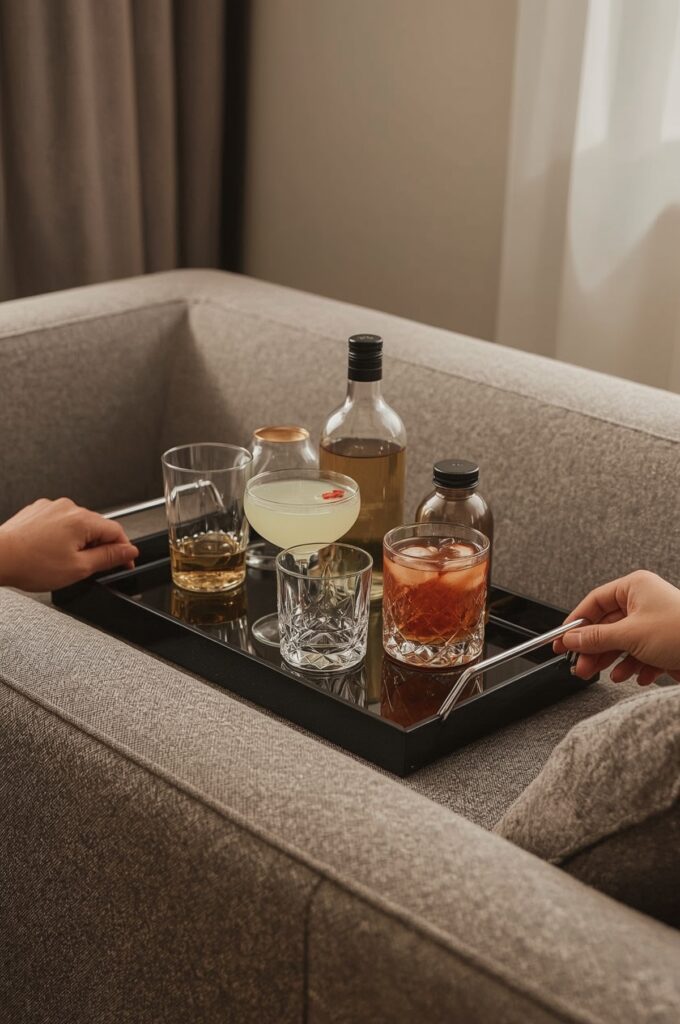 Sofa-Back Mini Bar Setup