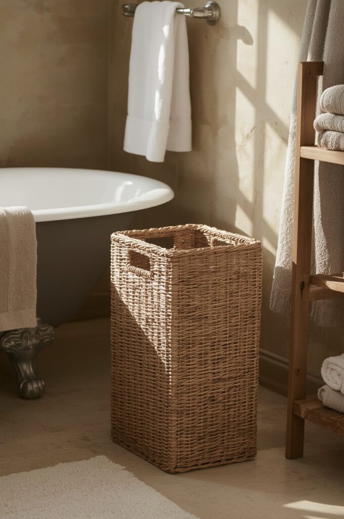 Narrow Wicker Basket Hamper