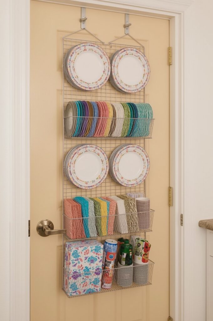 Over-the-Door Storage for Party Supplies