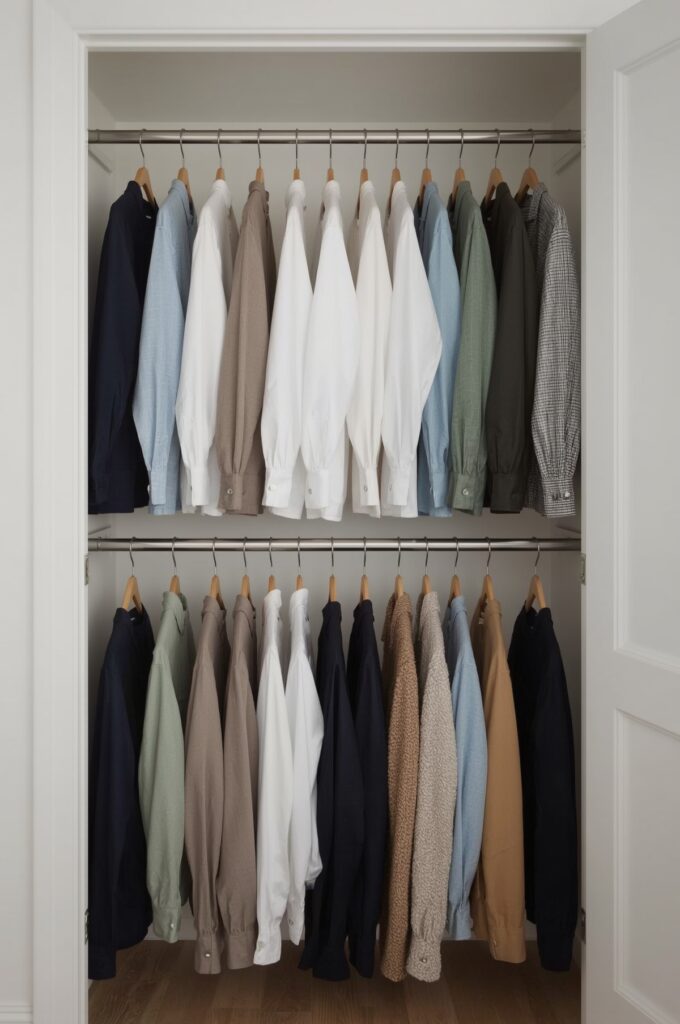 Use Double-Tier Hanging Rods for Twice the Storage