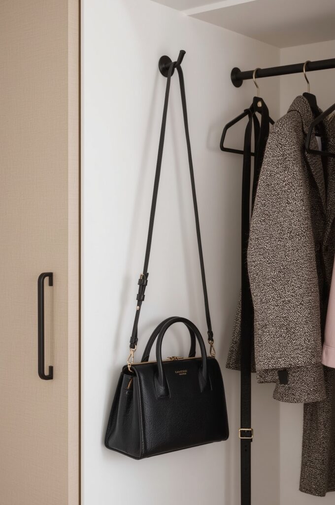 Add Hooks on Closet Sides for Bags and Belts