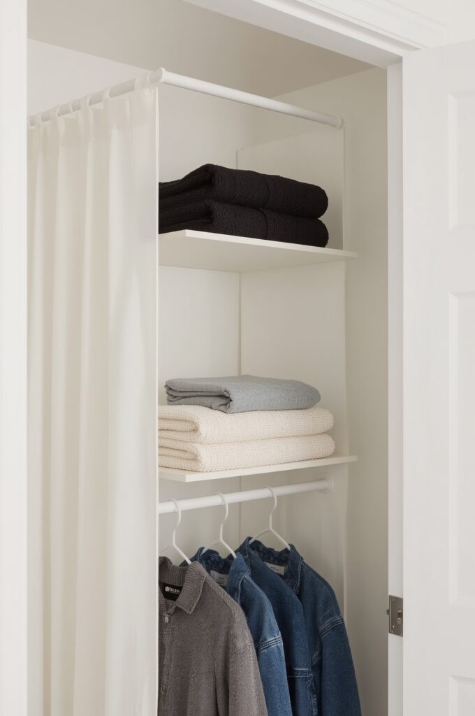 Use Over-the-Rod Hanging Shelves for Sweaters