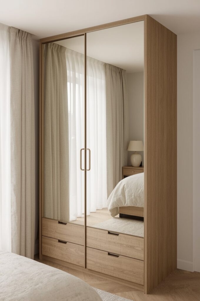 Incorporate Mirror-Front Storage Cabinets