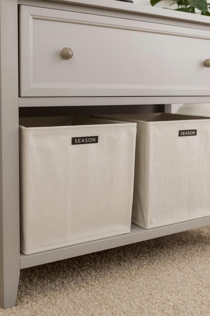 Use Foldable Fabric Bins for Temporary Storage