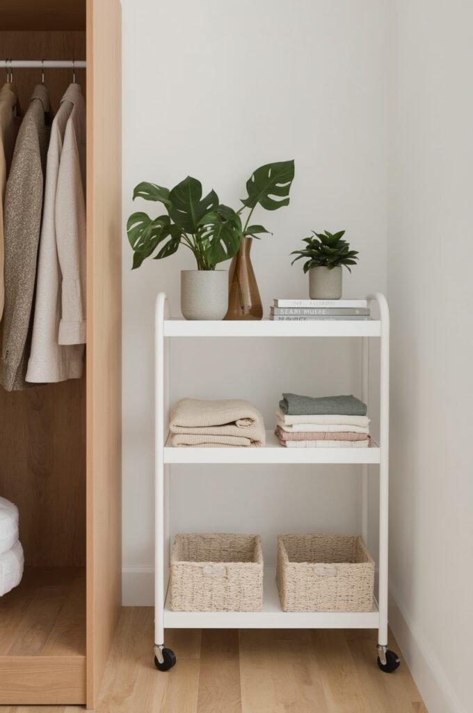 Build a Narrow Rolling Cart Between Furniture