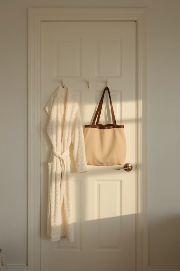 Hang Hooks Behind Doors for Robes and Coats