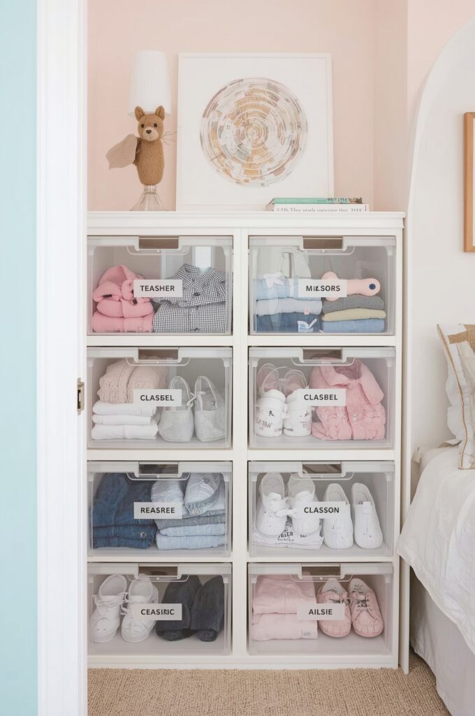 Use Transparent Drawers for Kids’ Clothing