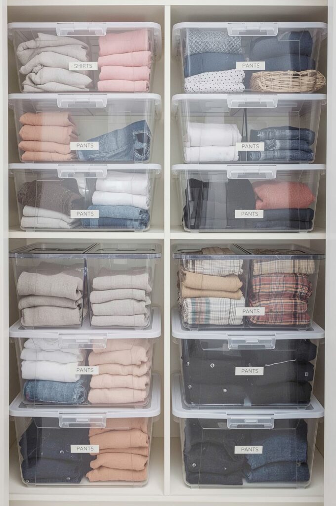 Use Clear Storage Bins for Easy Visibility