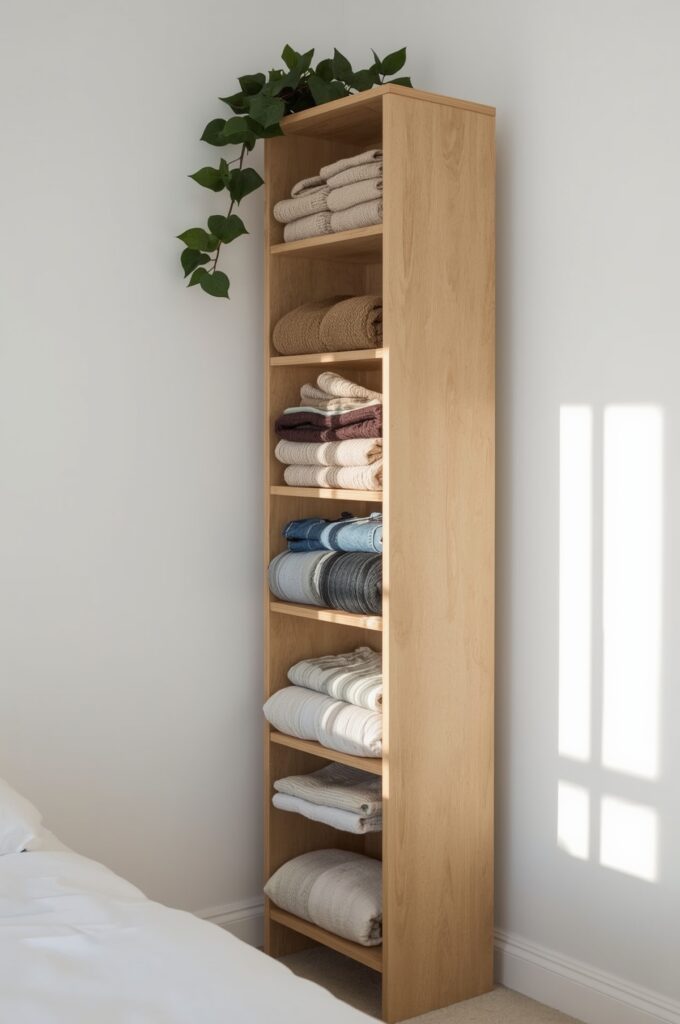 Create Vertical Shelving Units for Folded Clothes