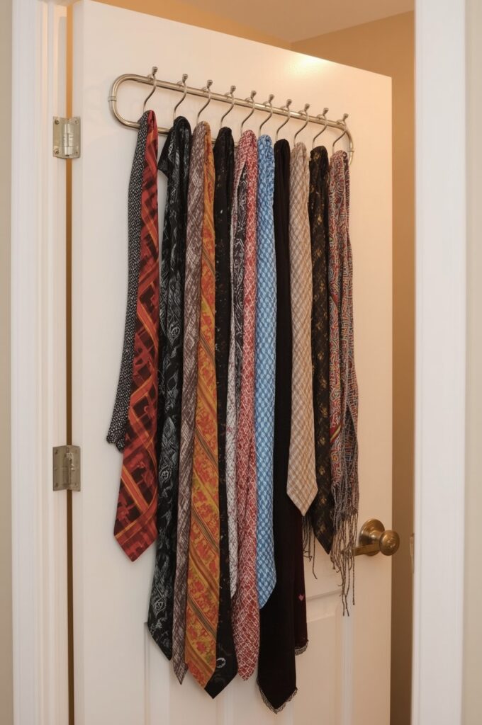 Hang Scarves and Ties on Multi-Hook Organizers