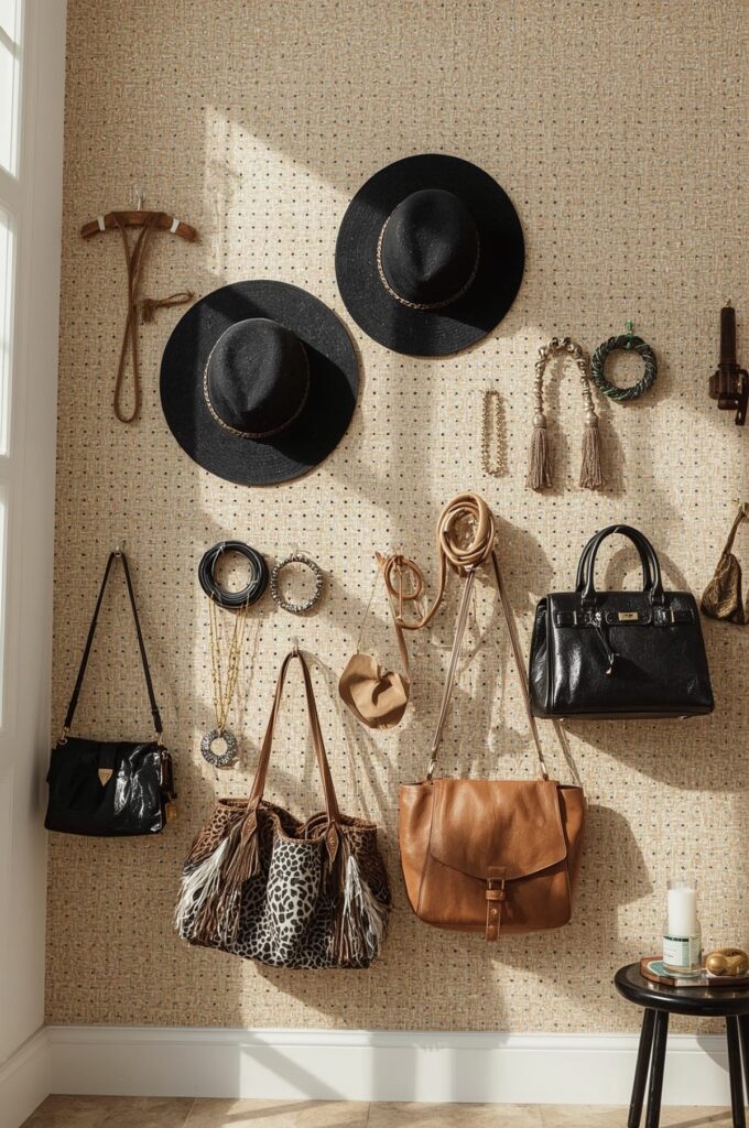 Add Pegboards for Accessories and Small Items