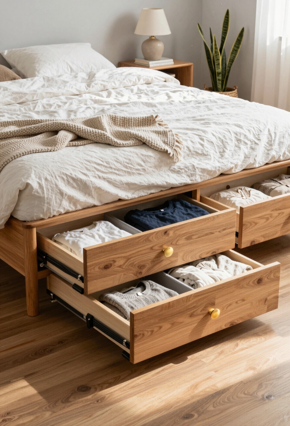 built in drawer bed storage