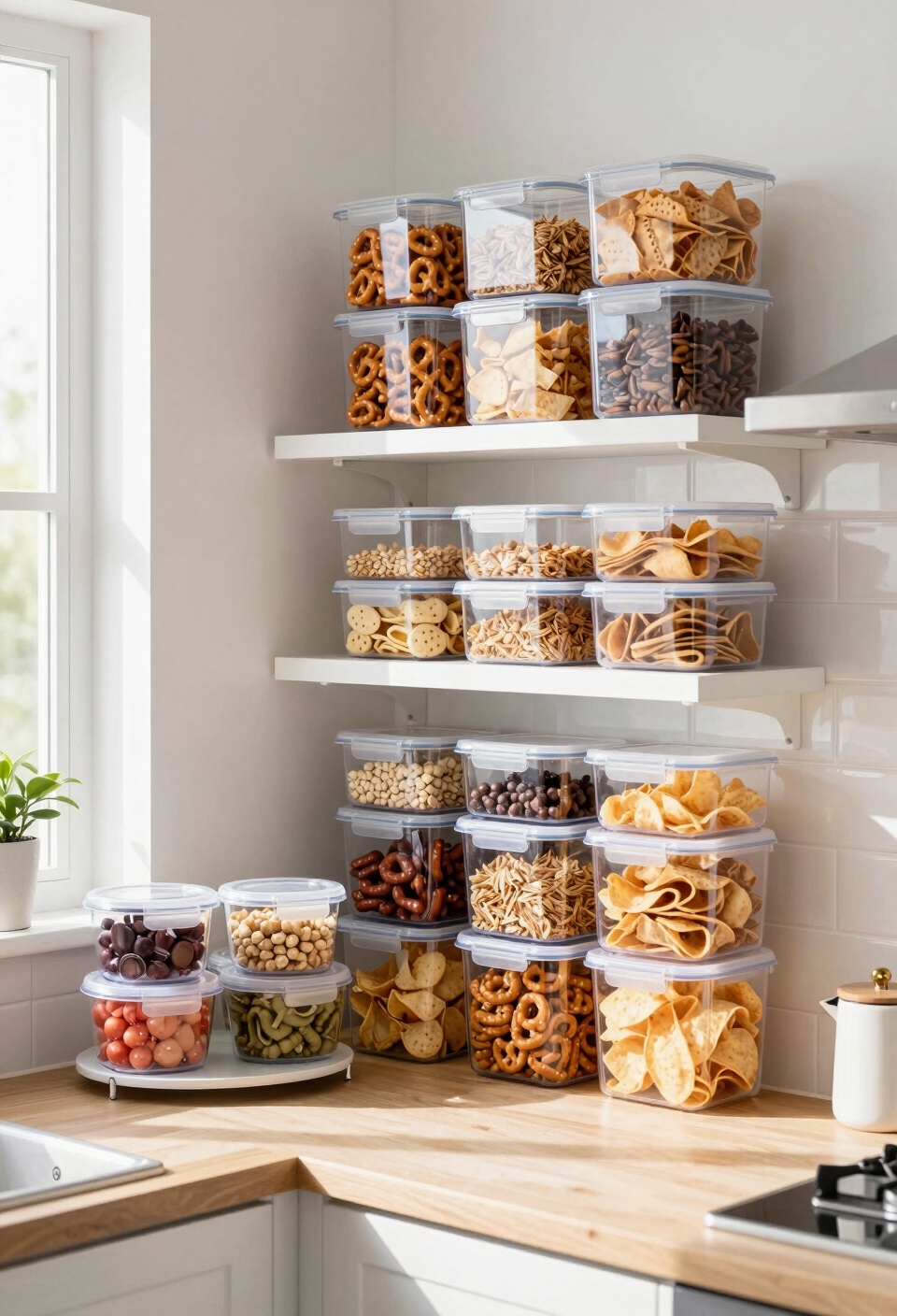 clear stackable snack containers