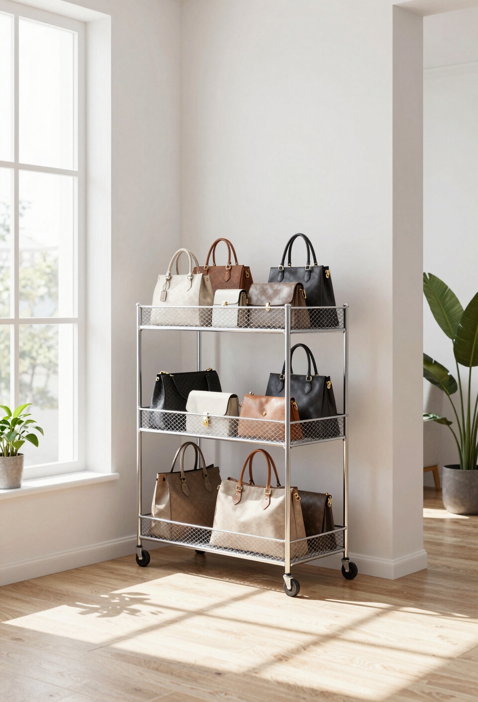 compact tiered rolling storage