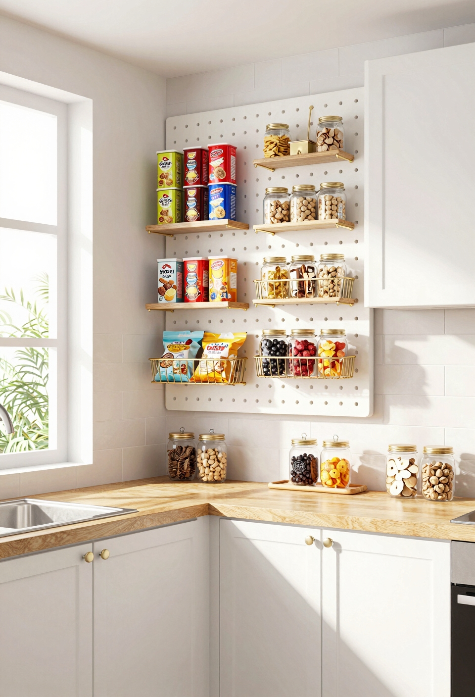 custom pegboard snack storage