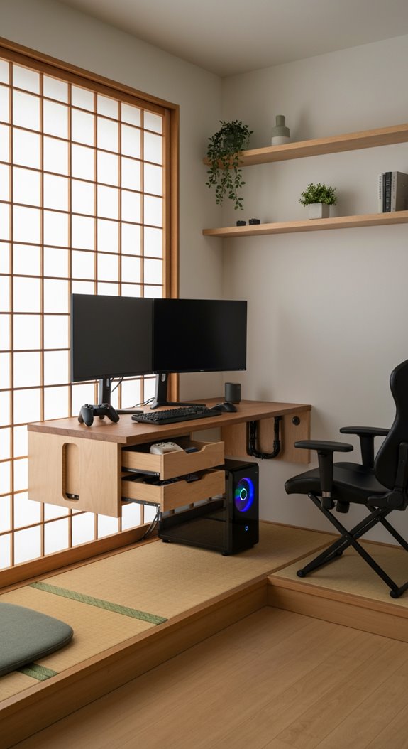 ergonomic monitor stand storage