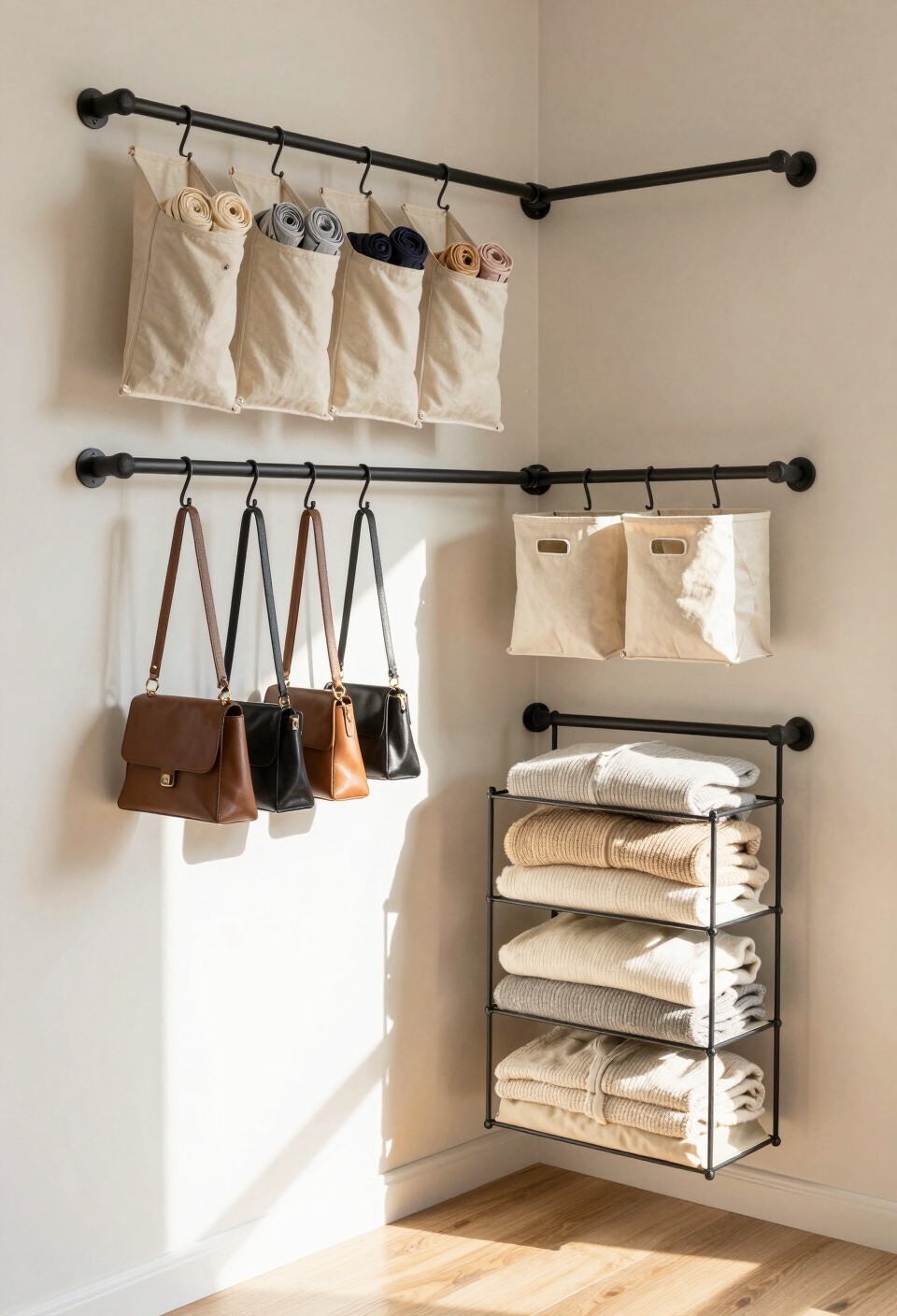 flexible closet tension rods