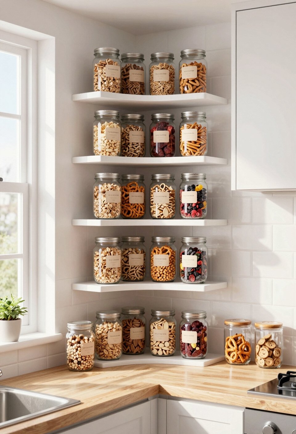 glass jars for organization
