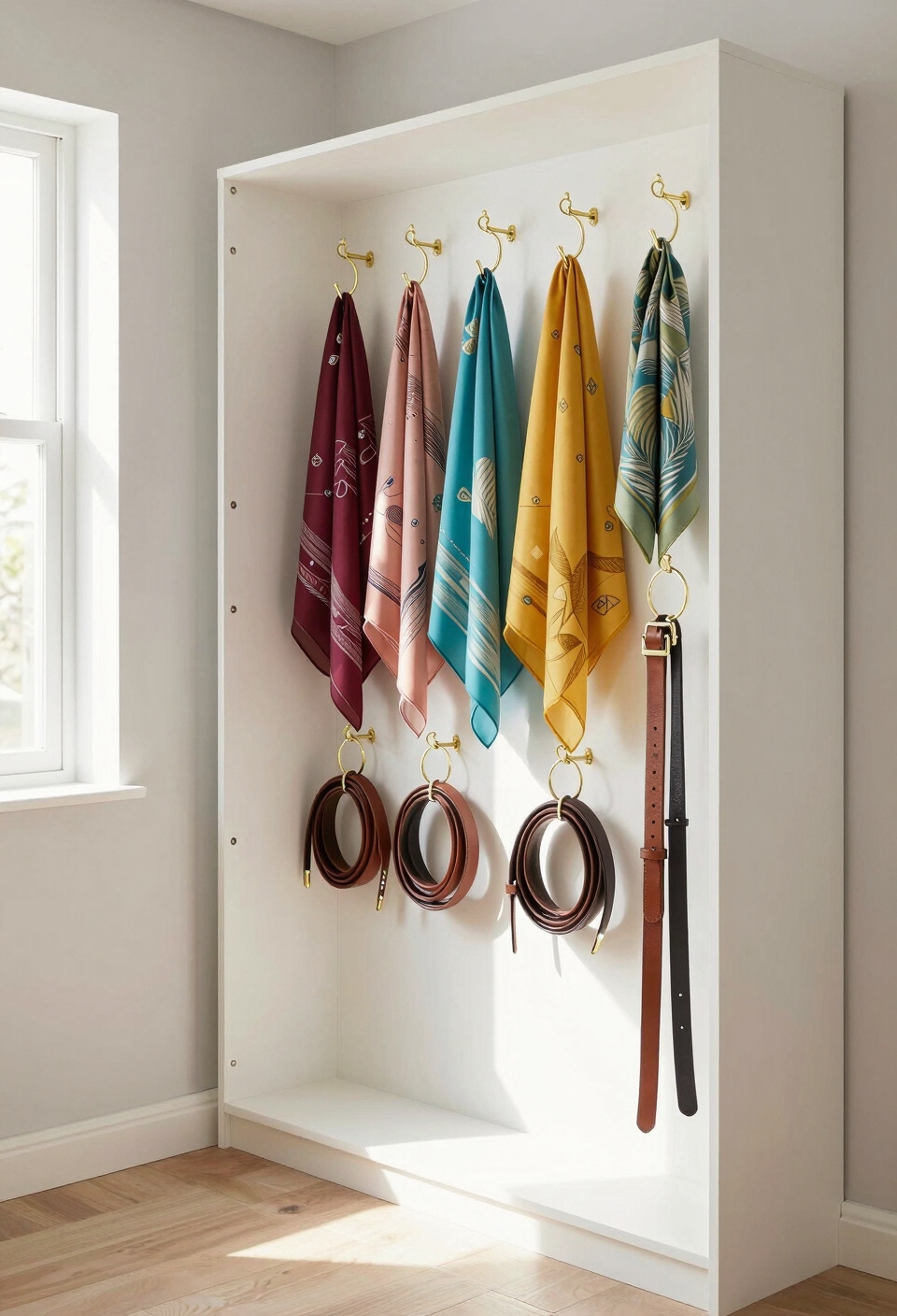 hang scarves and belts