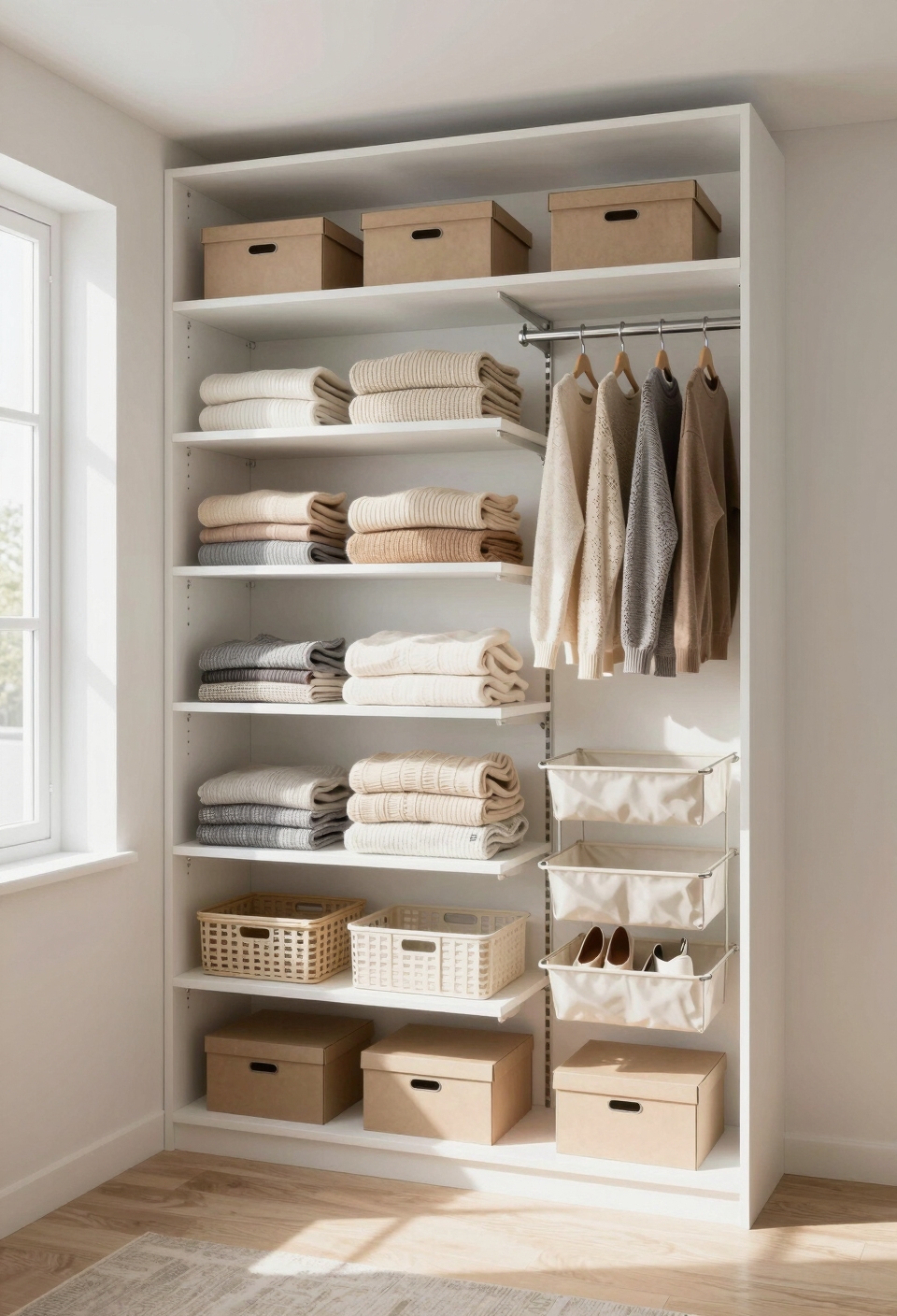 maximize vertical closet space