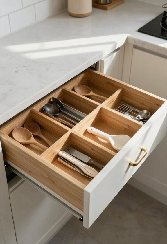 organize drawers using dividers