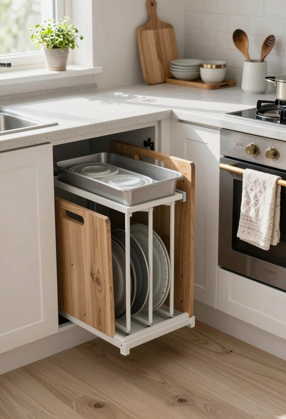 organized kitchen with dividers