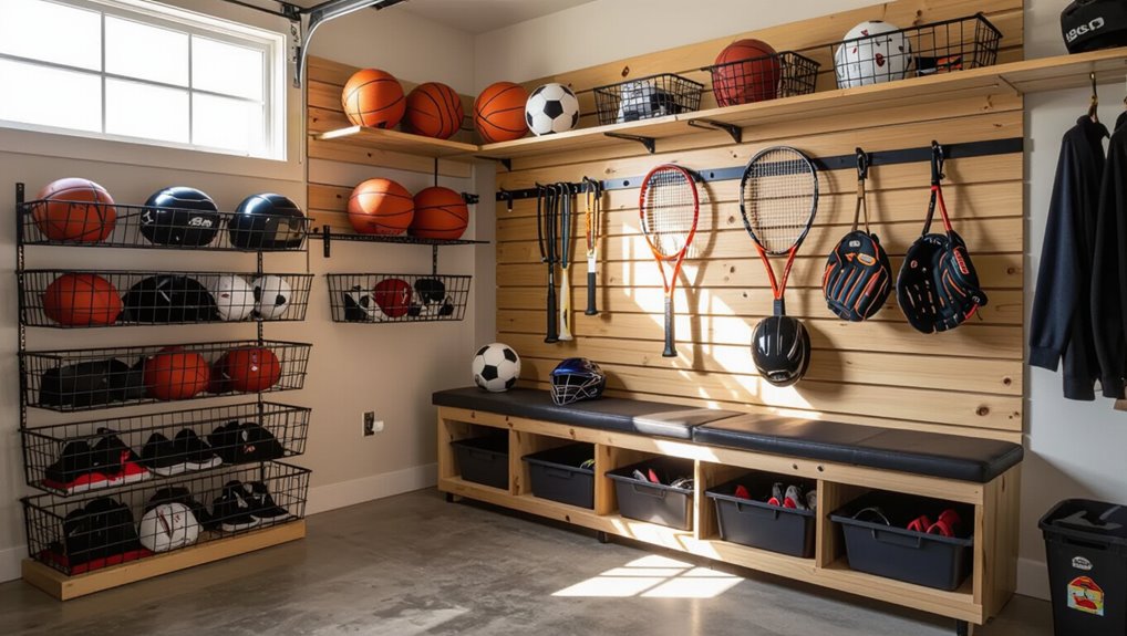 organized sports gear storage