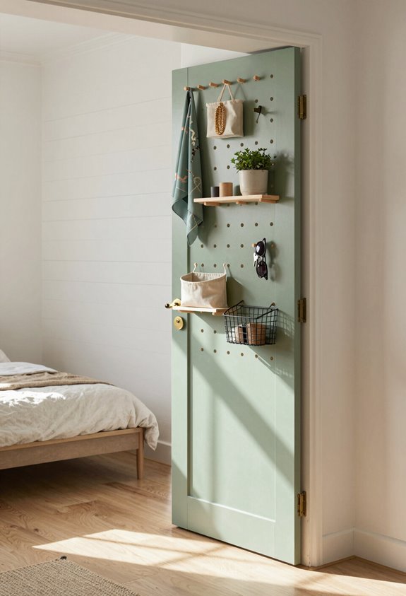 pegboard door storage solution