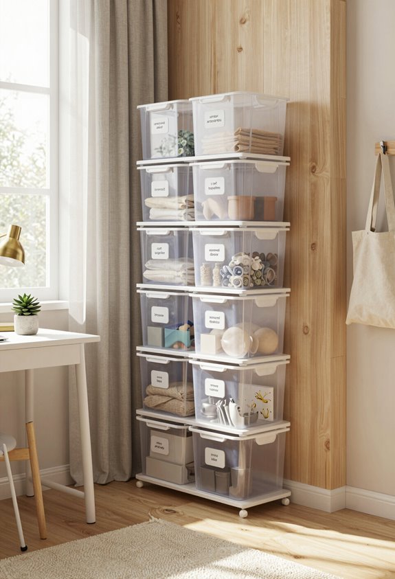 stack label organize identify