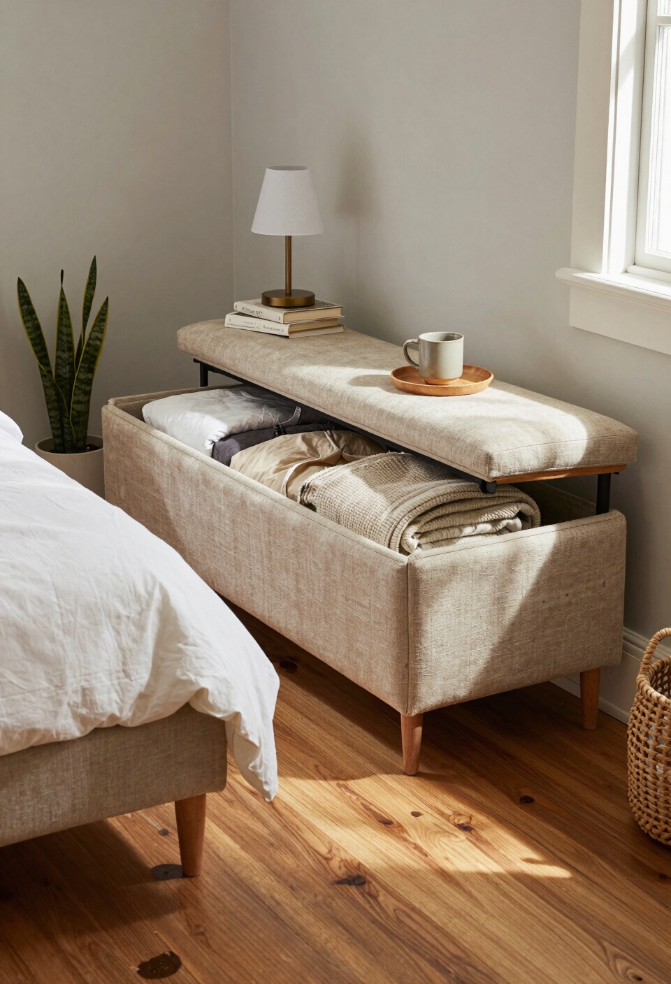 storage bench bedroom upgrade