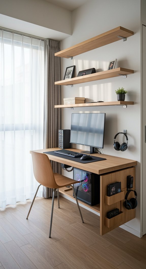 stylish space saving floating desks