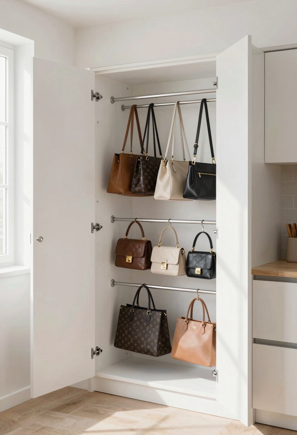 tension rods for organization