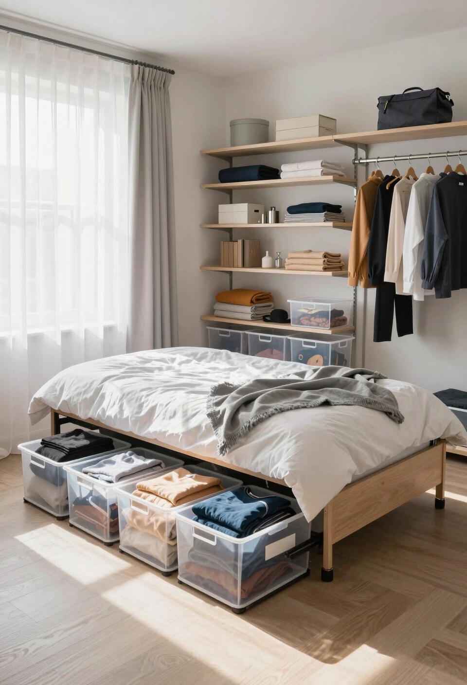 under bed seasonal clothing storage