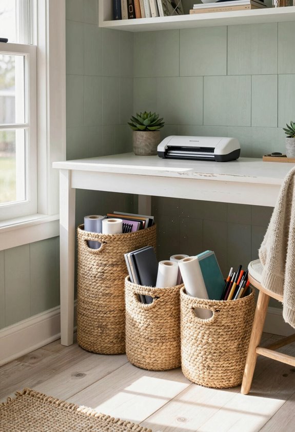 under desk storage organization solution