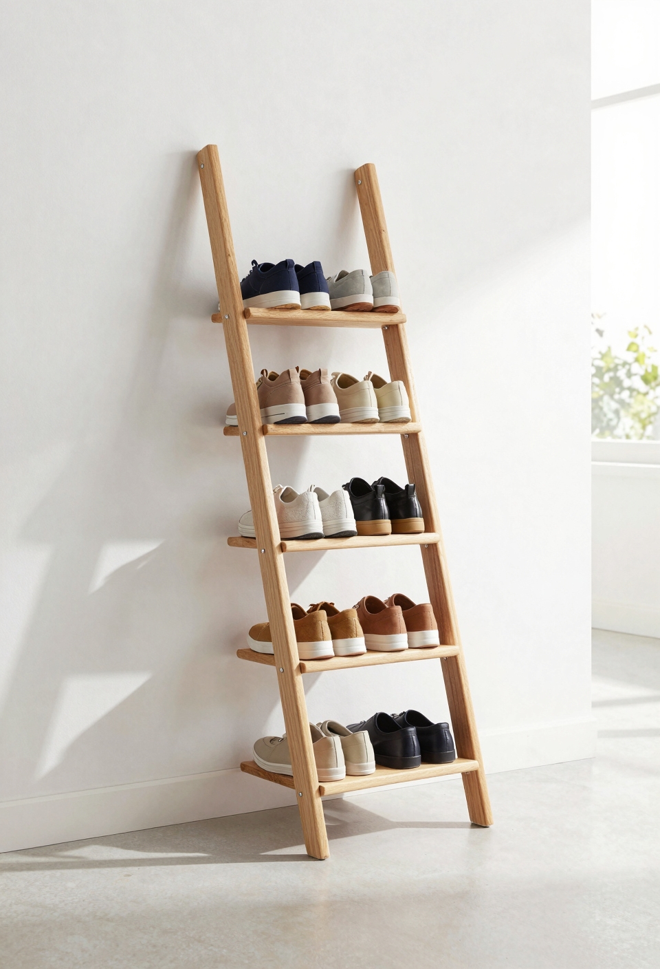 vertical ladder shoe storage
