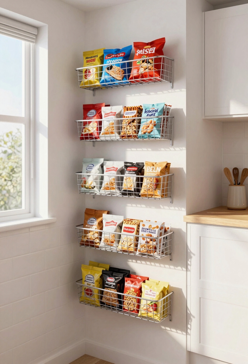 vertical wall basket storage