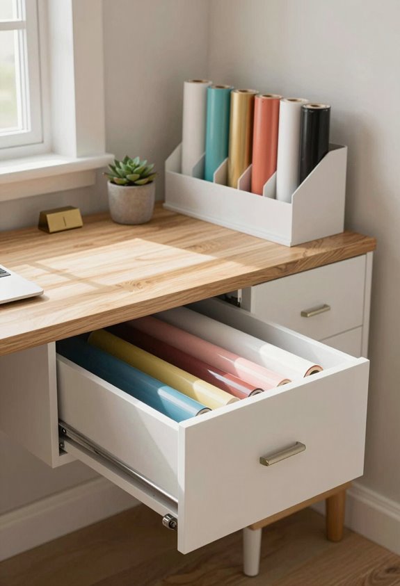 vinyl flat storage organization