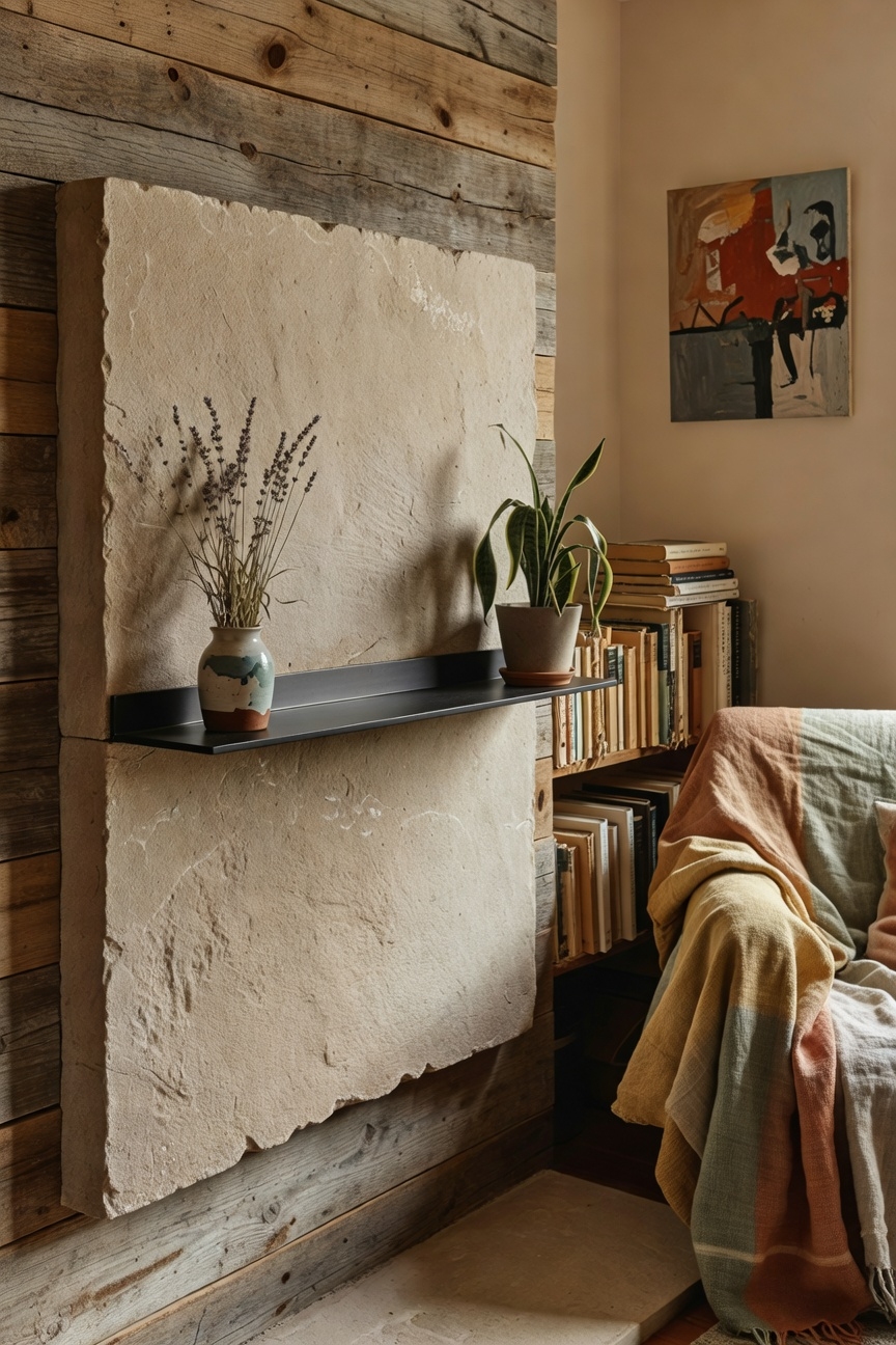 artistic wall mounted fireplace design