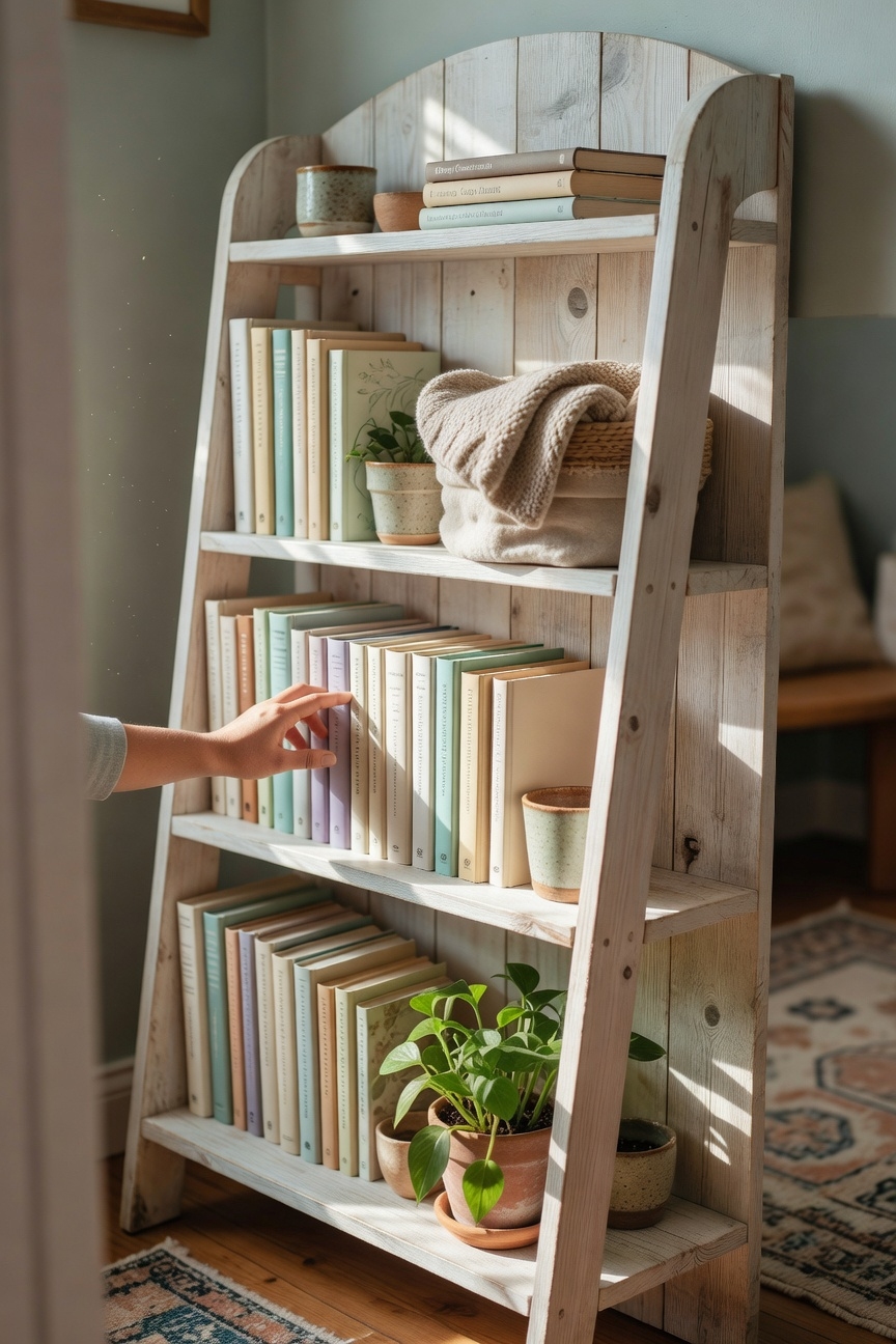 compact stylish curved bookshelf
