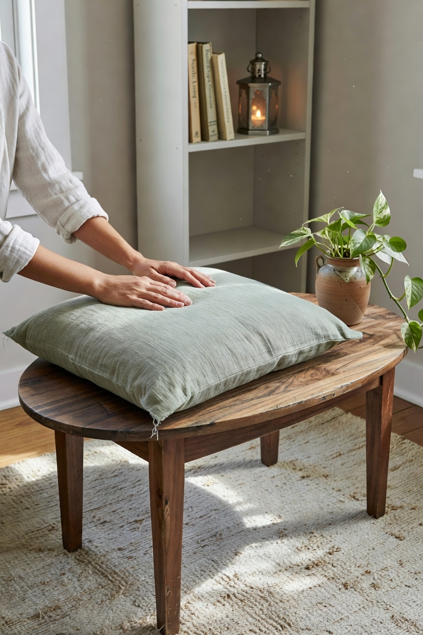 cozy curved coffee table