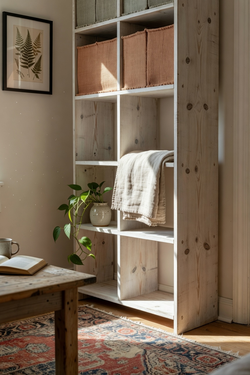 cozy mini library bookshelf design