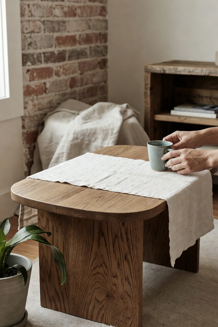 curved edge corner table