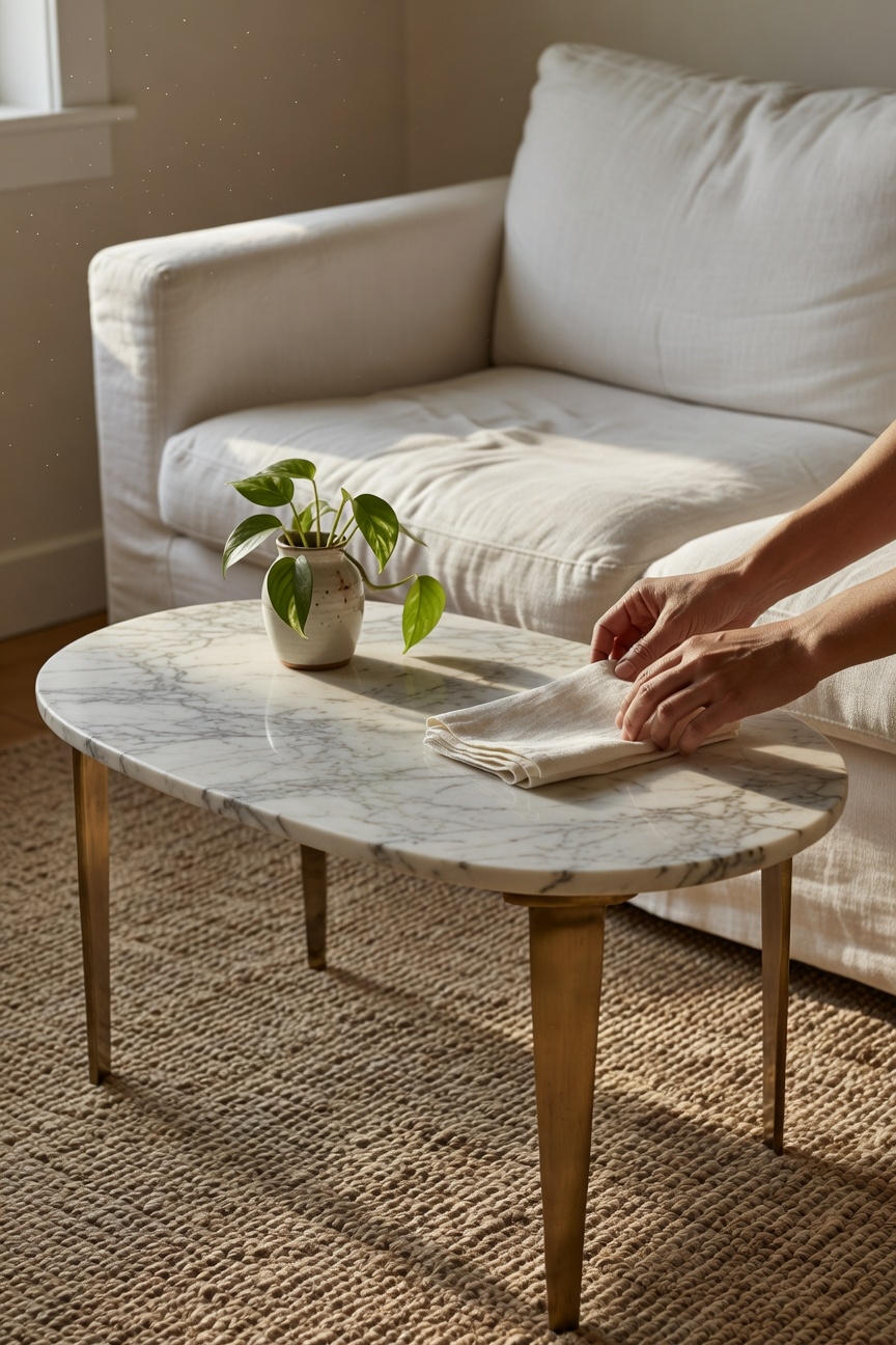 curved marble coffee table