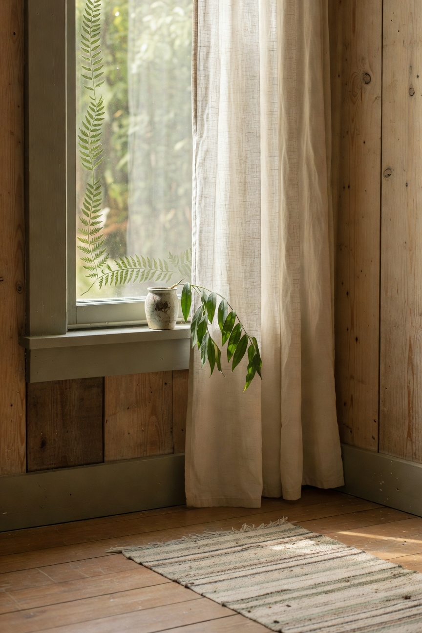 delicate fern motif window border